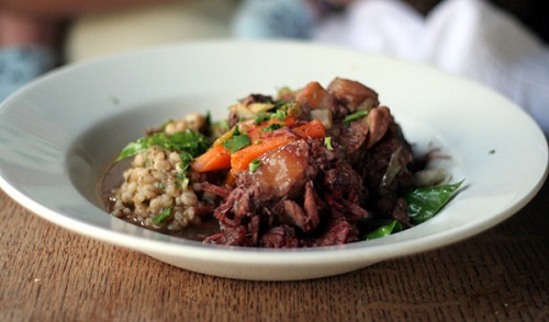 Al's oxtail and braised pearl barley